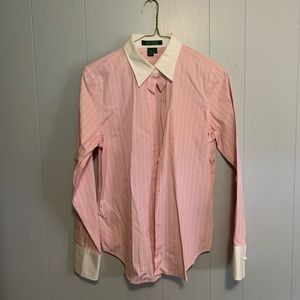 Pink and white button down